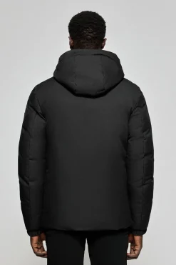 Chaqueta negra Gstaad de capucha fija y detalles Polo Club