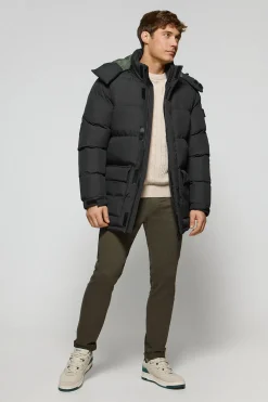 Chaqueta negra Midtown de capucha desmontable y detalles Polo Club