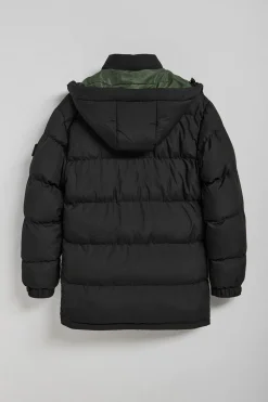 Chaqueta negra Midtown de capucha desmontable y detalles Polo Club