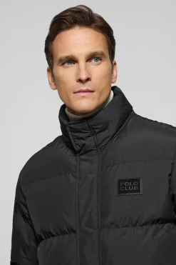 Chaqueta negra Slope acolchada con detalles Polo Club