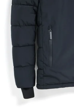 Chaqueta St Moritz azul marino acolchada de capucha fija y detalles Polo Club