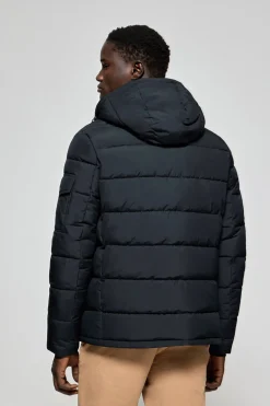 Chaqueta St Moritz azul marino acolchada de capucha fija y detalles Polo Club