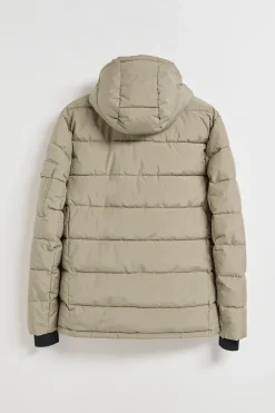 Chaqueta St Moritz beige acolchada de capucha fija y detalles Polo Club
