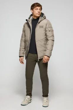 Chaqueta St Moritz beige acolchada de capucha fija y detalles Polo Club