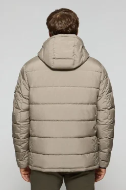 Chaqueta St Moritz beige acolchada de capucha fija y detalles Polo Club