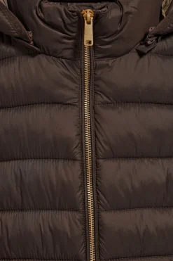 Chaqueta ultralight marrón Corey de capucha extraíble y bordado PC