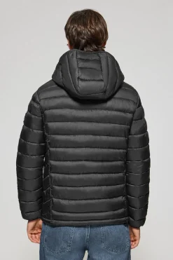 Chaqueta ultralight negra Corey de capucha extraíble y bordado PC
