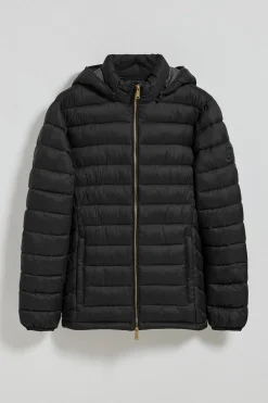 Chaqueta ultralight negra Corey de capucha extraíble y bordado PC