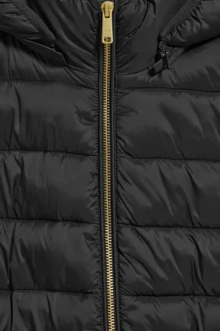 Chaqueta ultralight negra Cintia de capucha extraíble y bordado PC