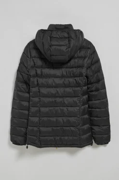 Chaqueta ultralight negra Cintia de capucha extraíble y bordado PC