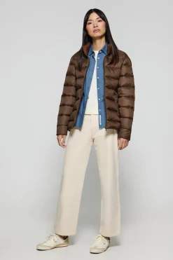 Chaqueta ultralight Susanne marrón con parche Rigby Go