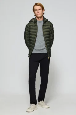 Chaqueta ultralight verde Corey de capucha extraíble y bordado PC