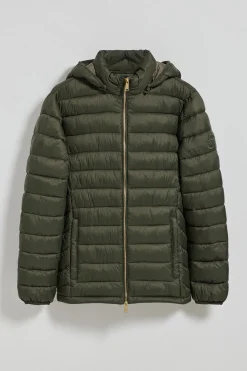 Chaqueta ultralight verde Corey de capucha extraíble y bordado PC