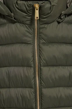 Chaqueta ultralight verde Corey de capucha extraíble y bordado PC