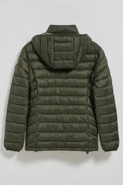 Chaqueta ultralight verde Corey de capucha extraíble y bordado PC