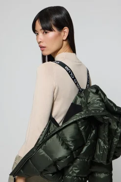 Chaquetón verde efecto brillo Snow de capucha fija y detalles Polo Club