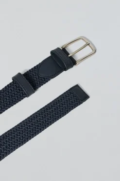 Cinturón Baal azul marino trenzado con detalles Polo Club