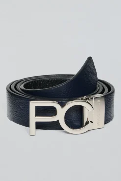 Cinturón Bennet reversible azul marino y negro con hebilla PC