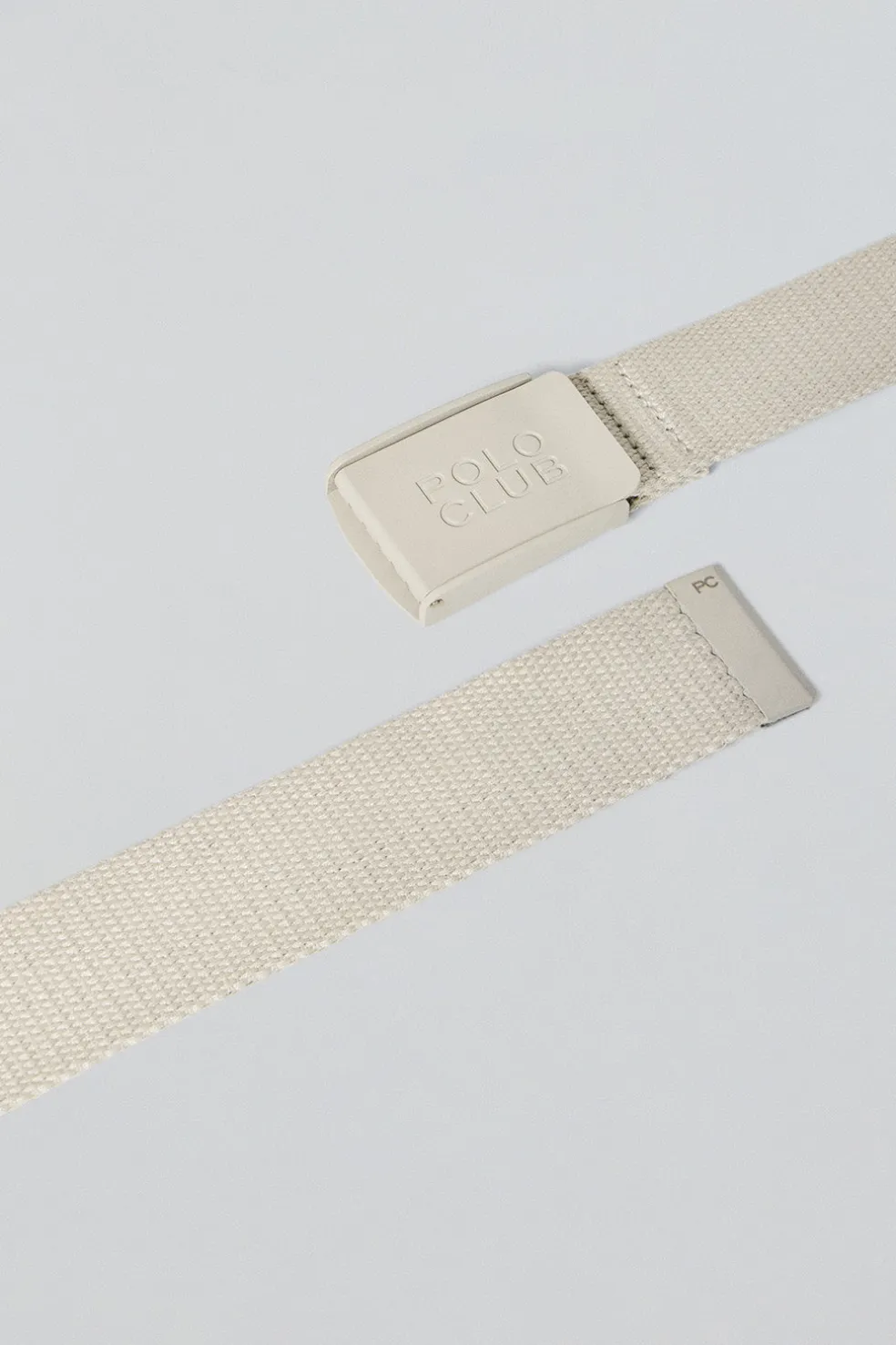 Cinturón Brahim beige canvas con hebilla logotipada