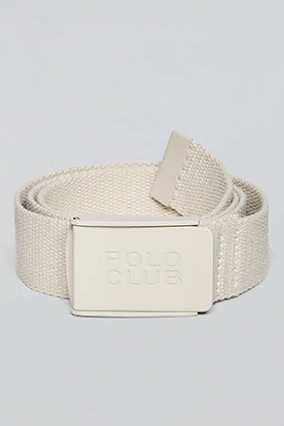 Cinturón Brahim beige canvas con hebilla logotipada