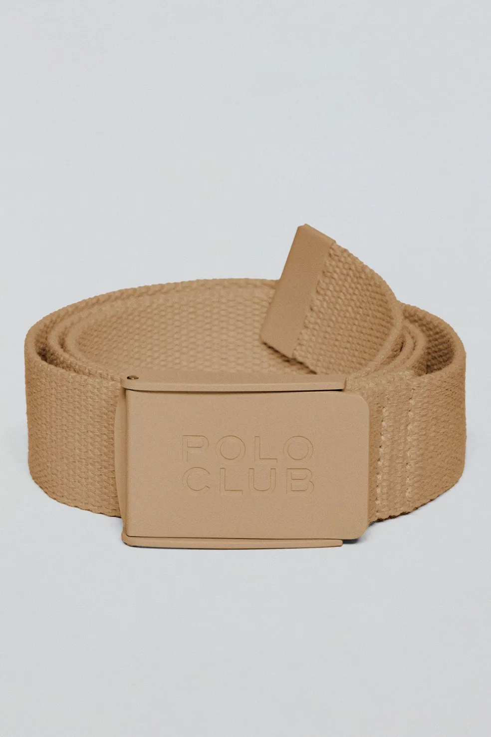 Cinturón Brahim camel canvas con hebilla logotipada