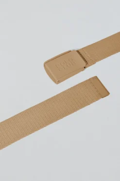 Cinturón Brahim camel canvas con hebilla logotipada