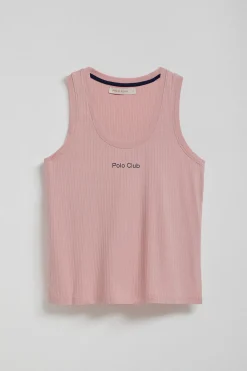 Conjunto de shorts y camiseta de pijama rosa con detalles Polo Club