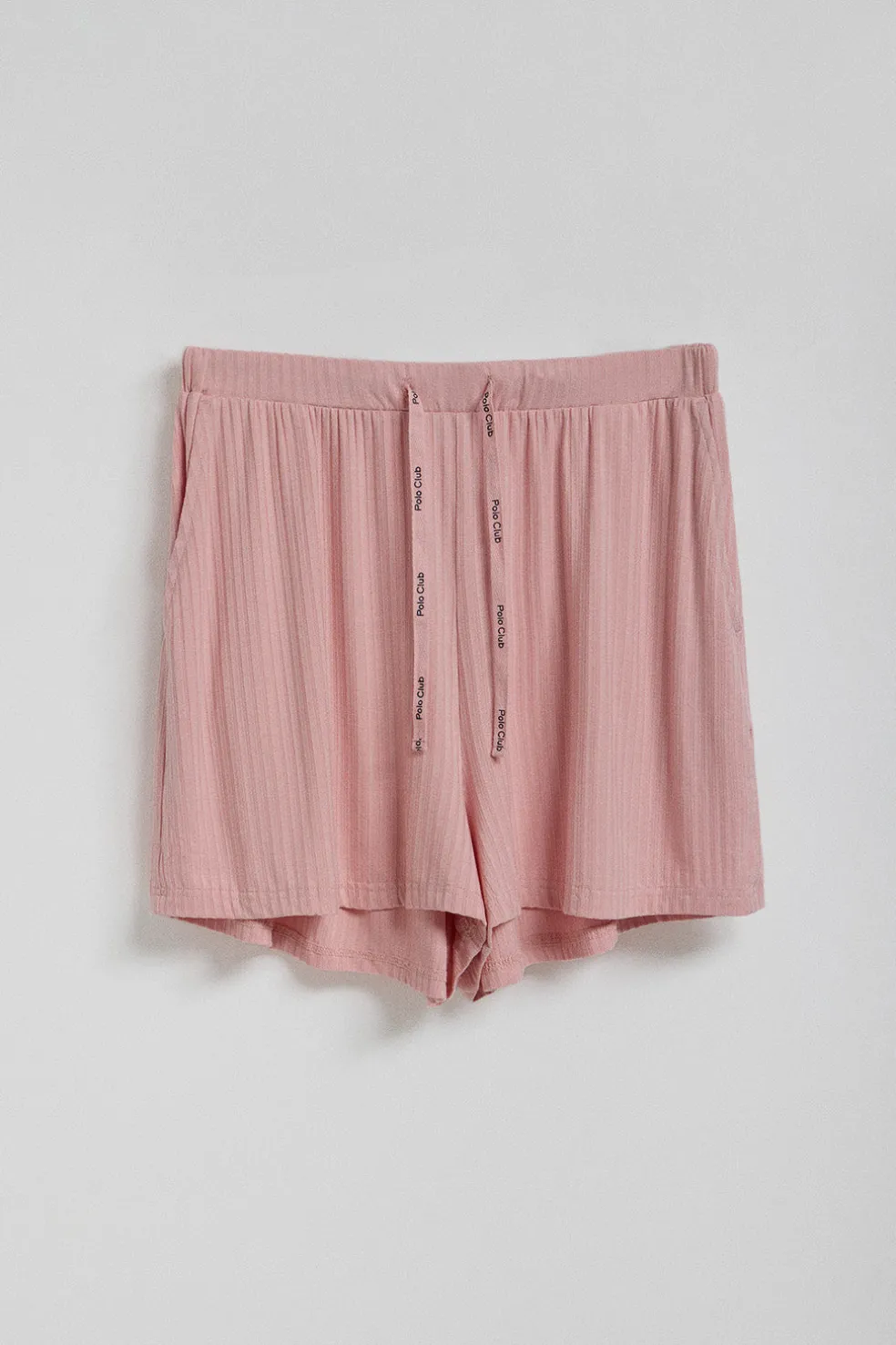 Conjunto de shorts y camiseta de pijama rosa con detalles Polo Club