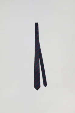 Corbata de seda diseño a rayas con logotipo Polo Club