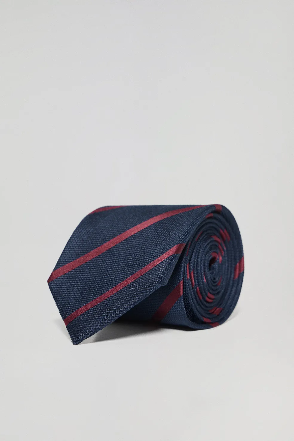 Corbata de seda diseño a rayas con logotipo Polo Club