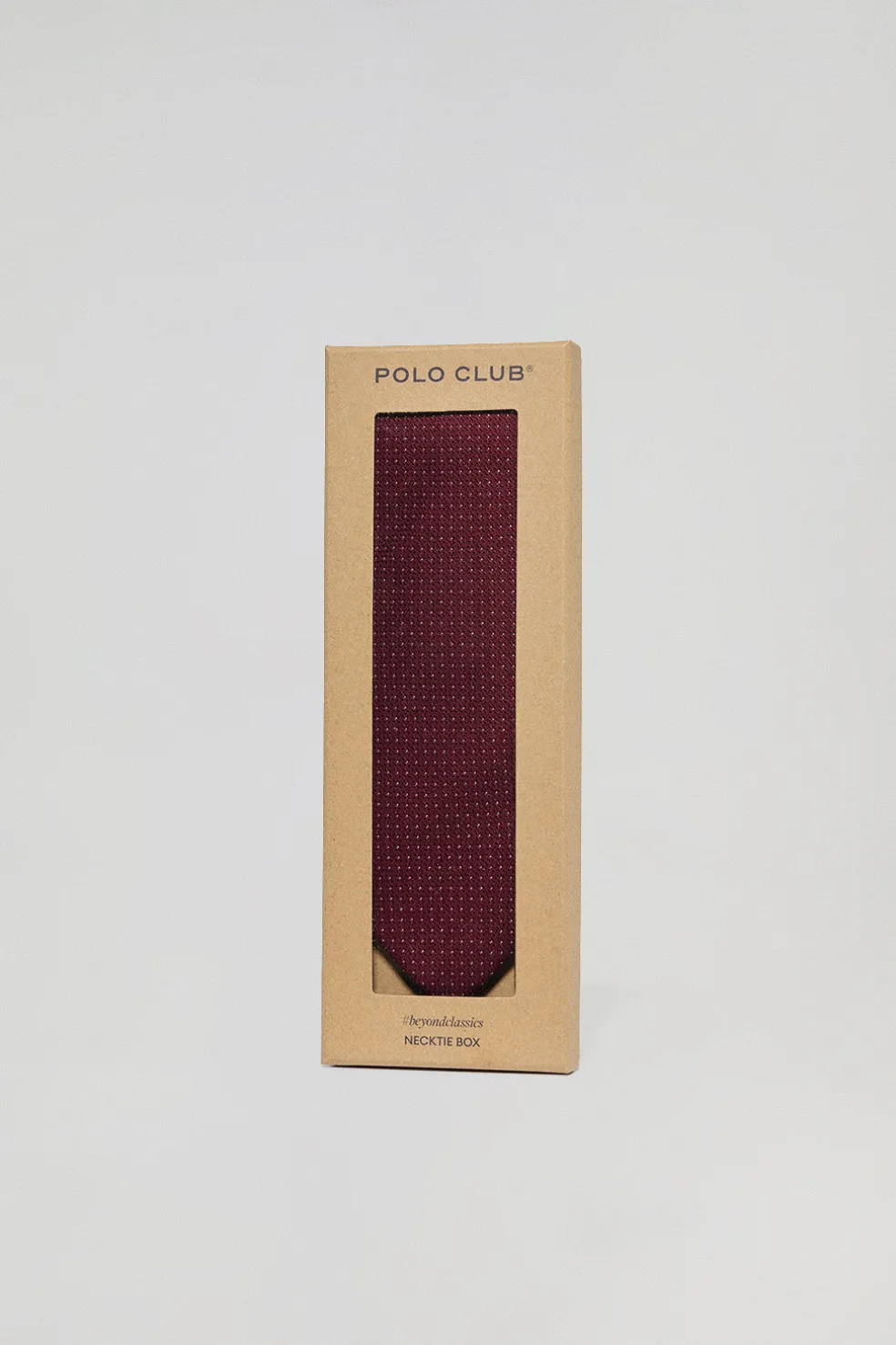 Corbata de seda granate con logotipo Polo Club