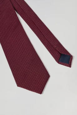 Corbata de seda granate con logotipo Polo Club