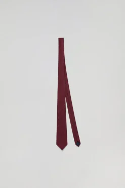 Corbata de seda granate con logotipo Polo Club