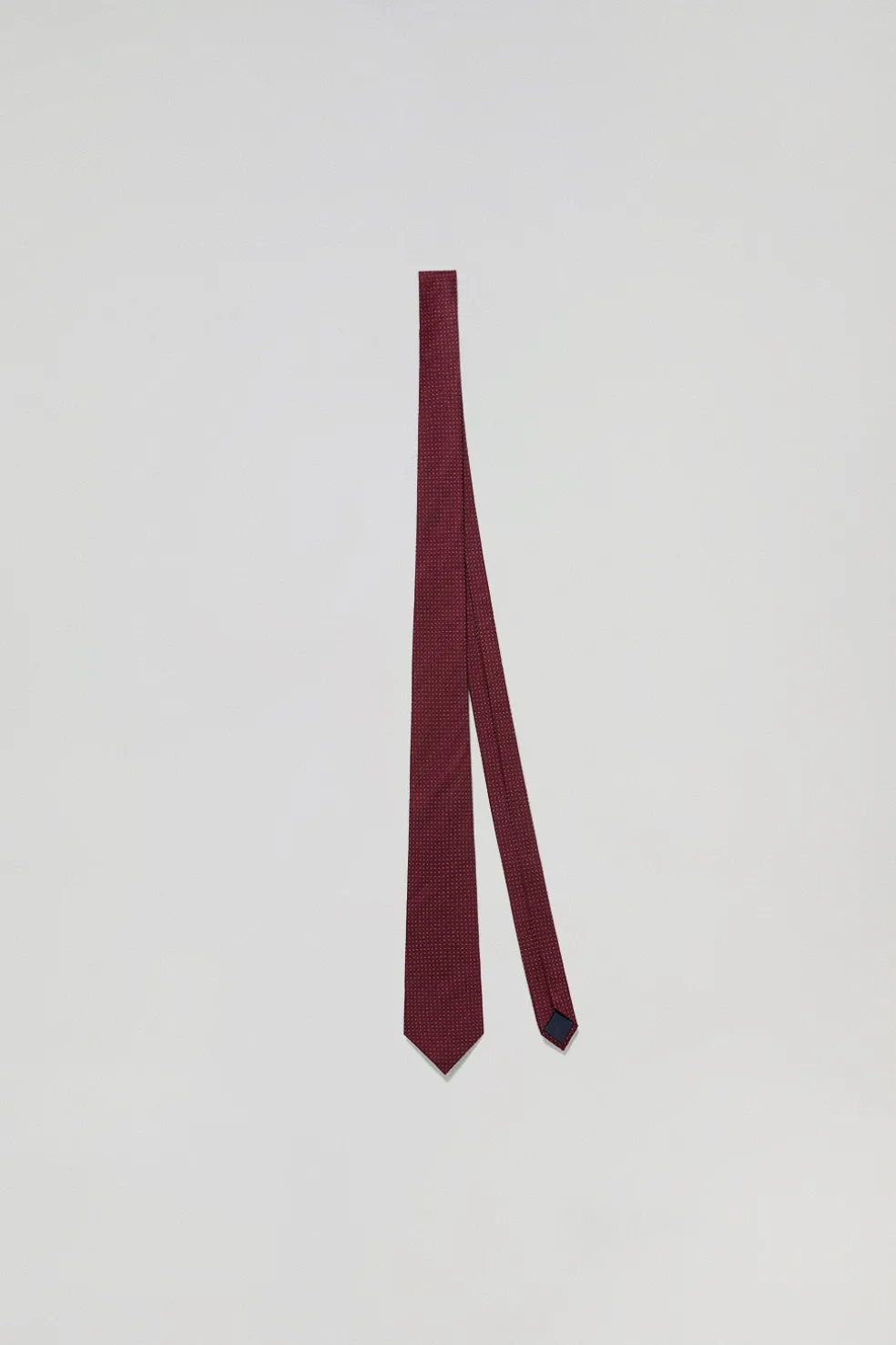 Corbata de seda granate con logotipo Polo Club