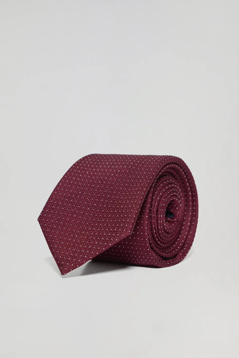 Corbata de seda granate con logotipo Polo Club