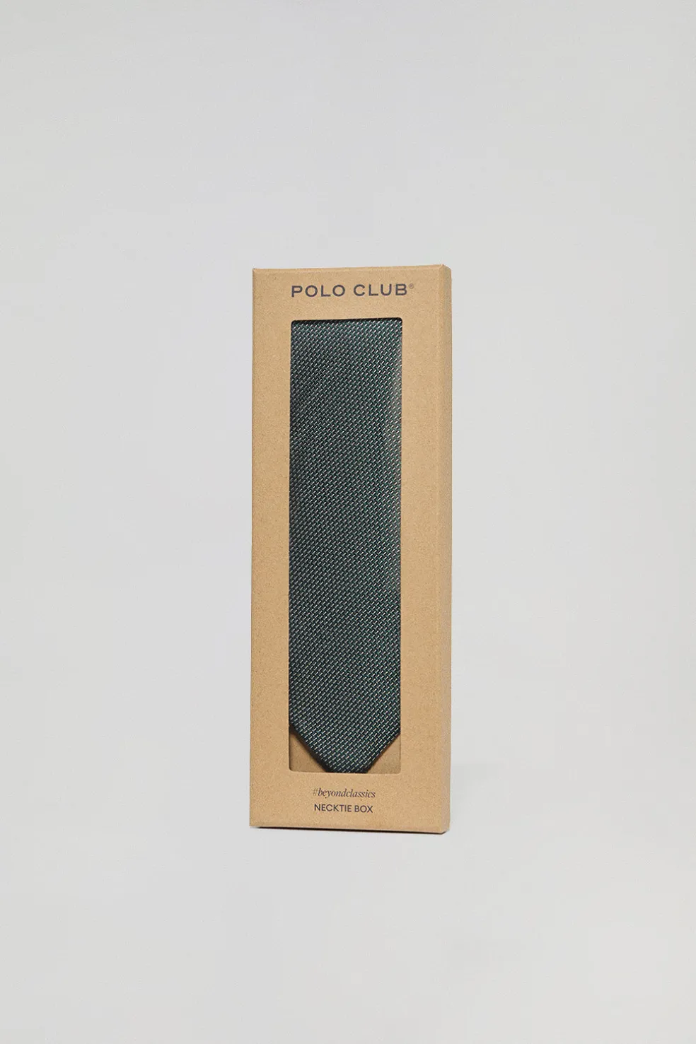 Corbata de seda verde con logotipo Polo Club