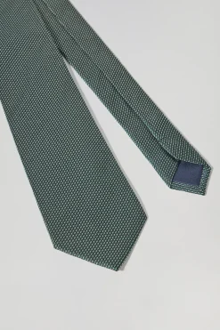 Corbata de seda verde con logotipo Polo Club