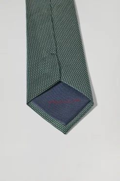 Corbata de seda verde con logotipo Polo Club