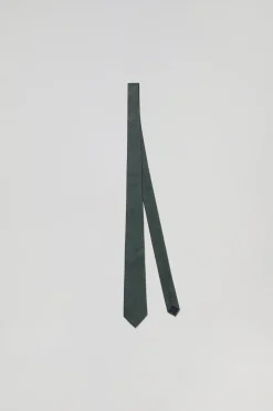 Corbata de seda verde con logotipo Polo Club
