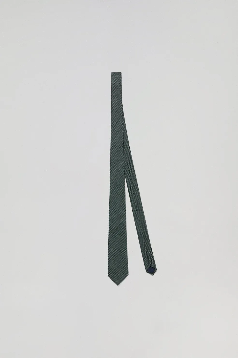 Corbata de seda verde con logotipo Polo Club