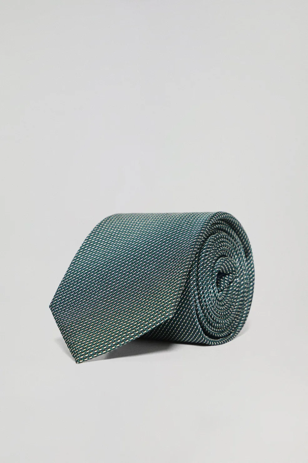 Corbata de seda verde con logotipo Polo Club