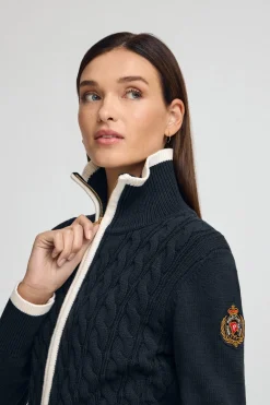 Cárdigan azul marino con parche naútico Polo Club