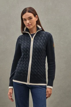 Cárdigan azul marino con parche naútico Polo Club