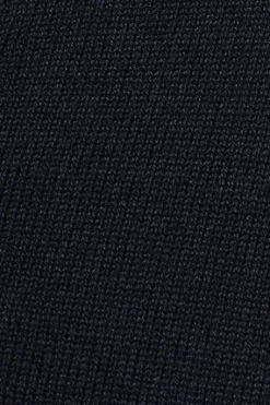 Cárdigan azul marino de punto abotonado con cuello pico y bordado Rigby Go