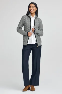 Cárdigan gris vigoré con parche naútico Polo Club