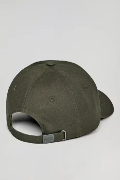 Gorra verde caqui con logo engomado y print Polo Club