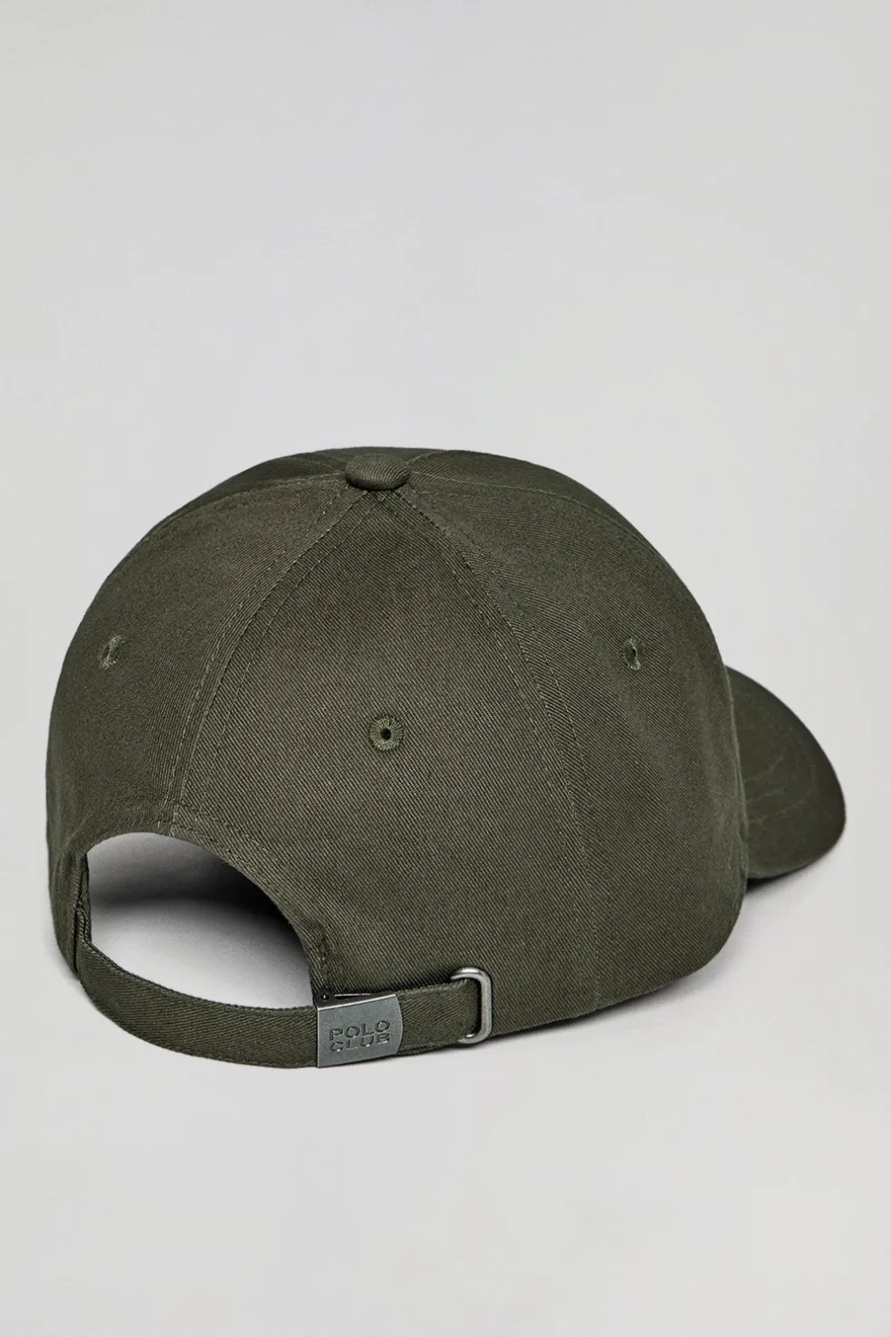 Gorra verde caqui con logo engomado y print Polo Club