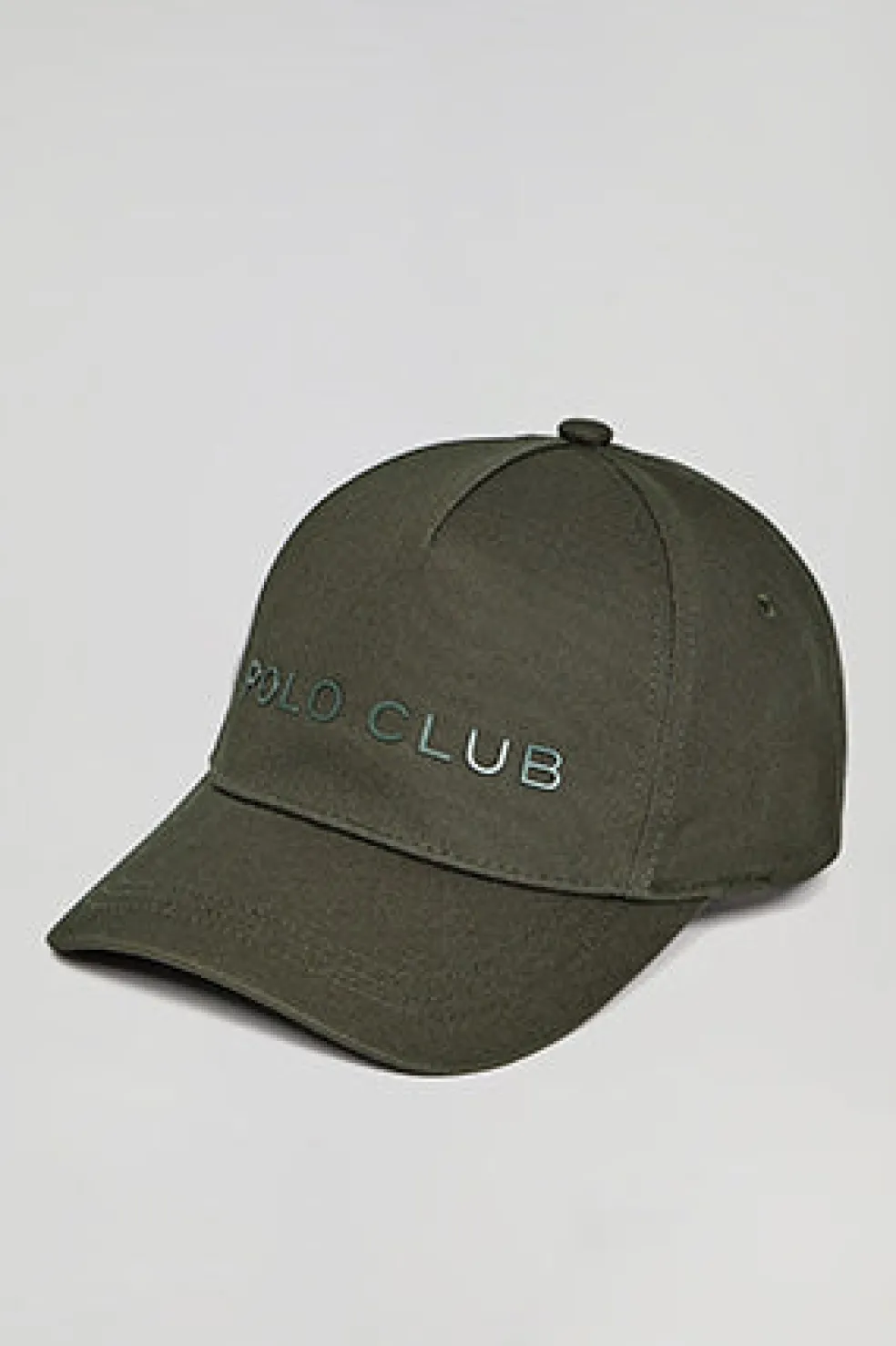 Gorra verde caqui con logo engomado y print Polo Club
