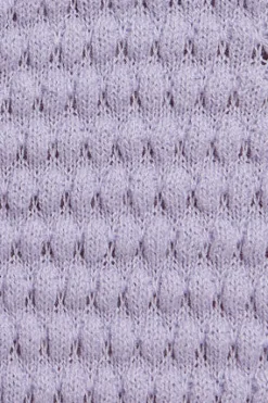 Jersey abotonado de punto color lavanda Lirio con monograma bordado