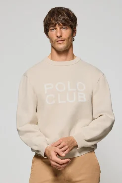 Jersey Axel de punto beige con logo en el pecho Polo Club